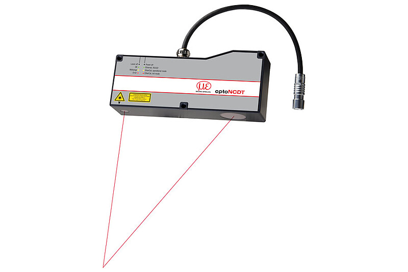 Sensori laser con campo di misura ridotto e grande offset