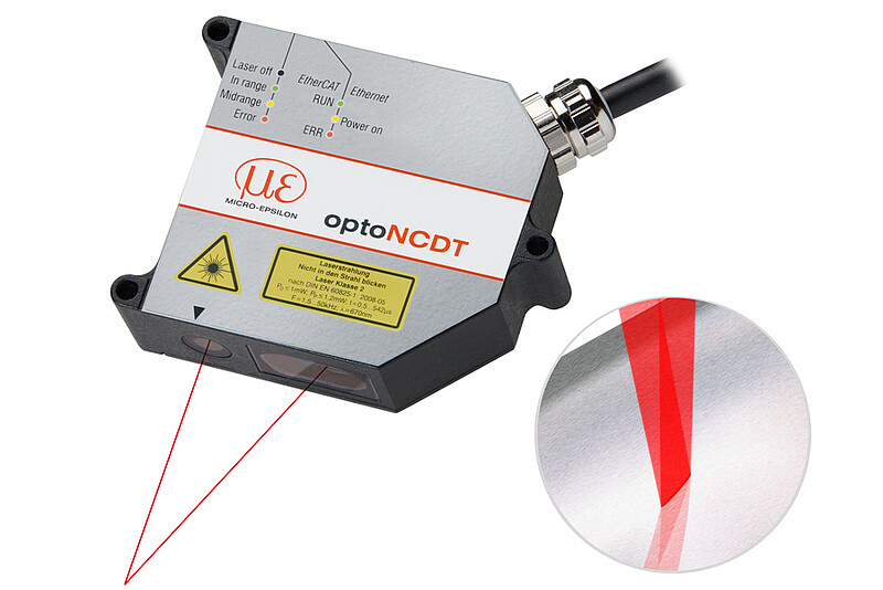 Sensore laser ultra dinamico per oggetti metallici lucidi