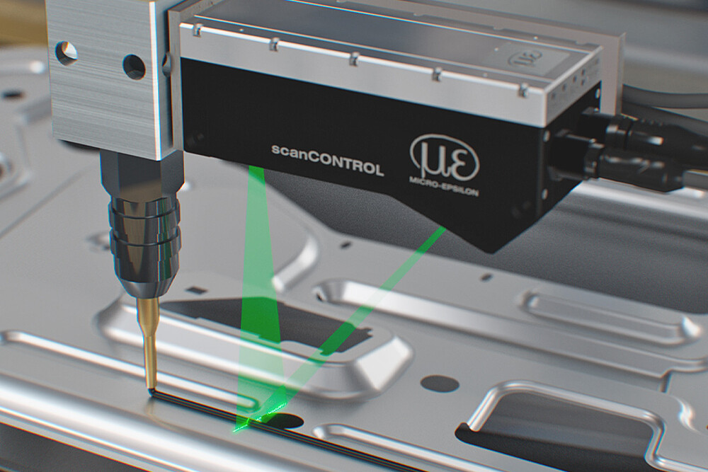 Scanner laser cordone di adesivo